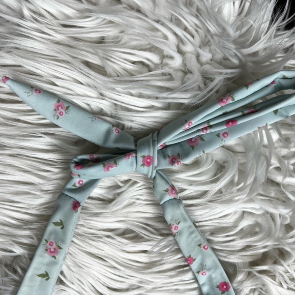 Ecohoaka Bikini Top Medium | Blue Tie Back Halter Swim Top Sustainable Swimwear - Picture 4 of 9